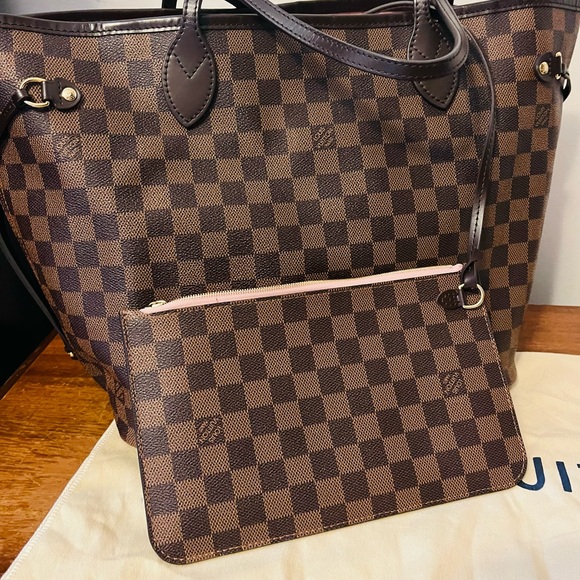 Brand New - Unused - Louis Vuitton Neverfull Brown Checkered Tote with Pouch - Picture 3 of 11